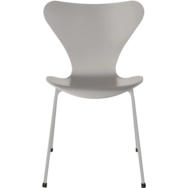Photo of Sjuan 3107 Nine Grey Lacquered/nine Grey - Dining chairs - Arne Jacobsen - Grey - Metal/wood