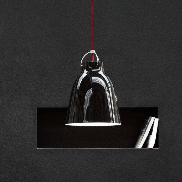 Photo of Caravaggio 2 Pendant Black Smooth-red Textile Cord