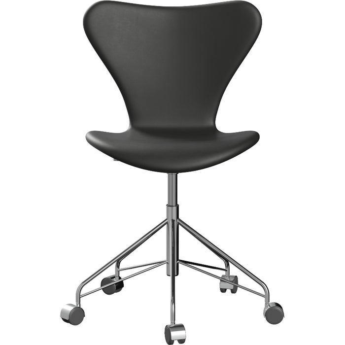 Photo of Sjuan 3117 Upholstered Office Chair Soft Wheels Essential Black Leather-chrome