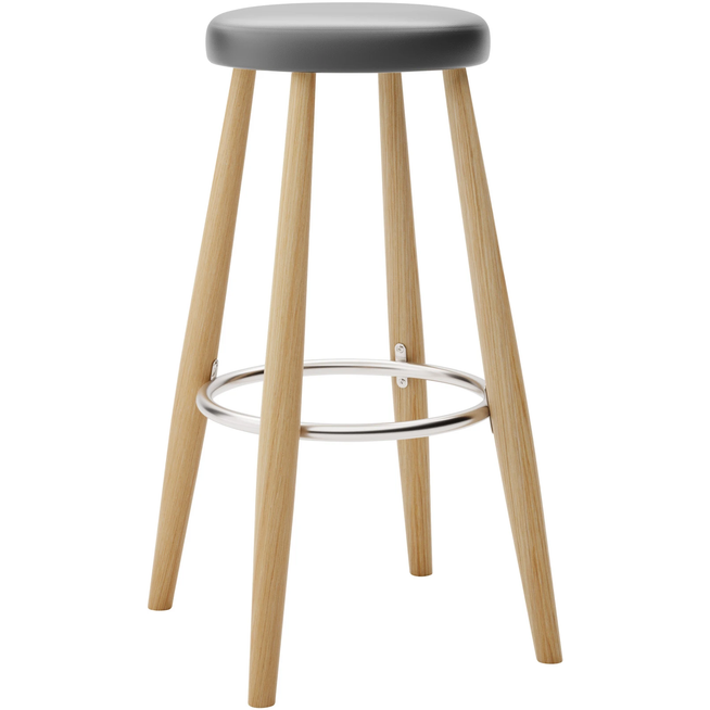Photo of Carl Hansen - Ch56 High Stool, Oiled Oak, Leather Group A Loke - 7150 - Bar stools & Bar stools - Hans J. Wegner - Wood - Leather/metal/wood