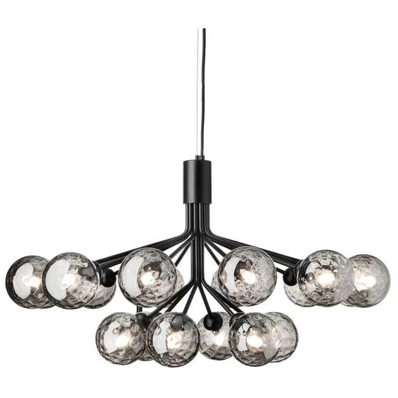 Photo of Apiales 18 Chandelier Satin Black/optic Smoked
