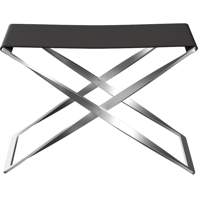 Photo of Pk91, Leather, Aura Black Brown - Footstools - Poul Kjærholm - Brown - Metal