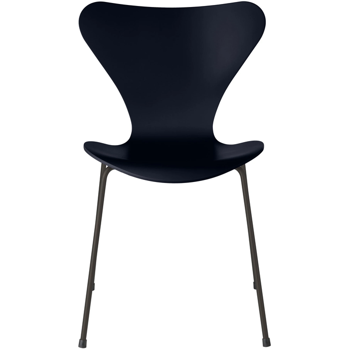 Photo of 3107 Seven, Coloured Ash, Venetian Red, Underframe Warm Graphite - Dining chairs - Arne Jacobsen - Red - Metal/wood
