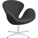 3320 Swan Lounge Chair | Fabric | Satin Polished Steel Stand