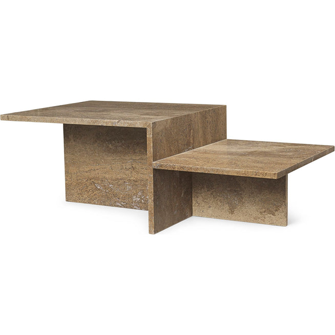 Photo of Distinct Side Table - Sofabord - Dark Brown Travertine