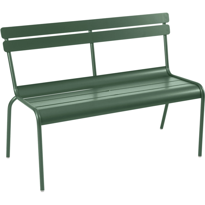 Photo of Luxembourg Bench With Backrest Cedar Green 02 - Garden Benches - Frédéric Sofia - Green - Metal