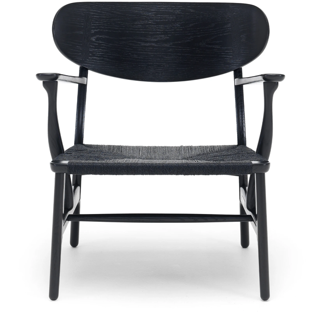 Photo of Carl Hansen - Ch22, Black Painted Oak, Chord Black - Armchairs - Hans J. Wegner - Black - Natural material/wood