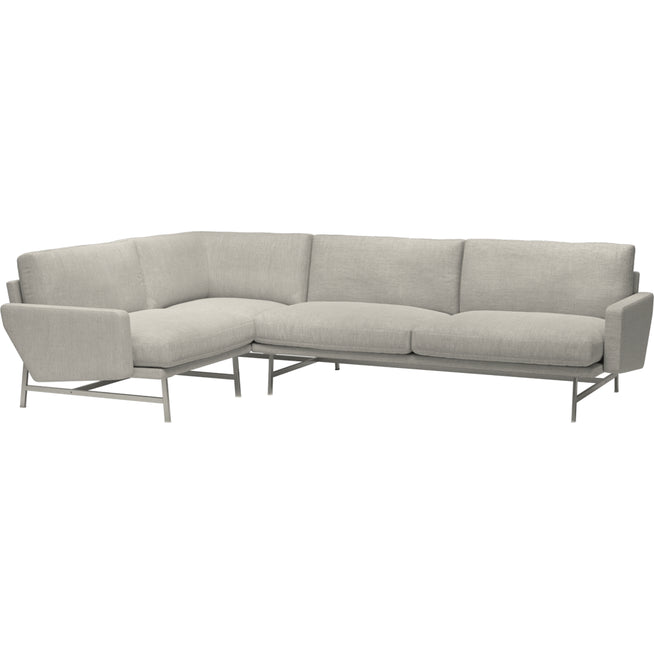 Photo of Lissoni PL114 R Right-Hand Corner Sofa Clay 012-Stainless Steel