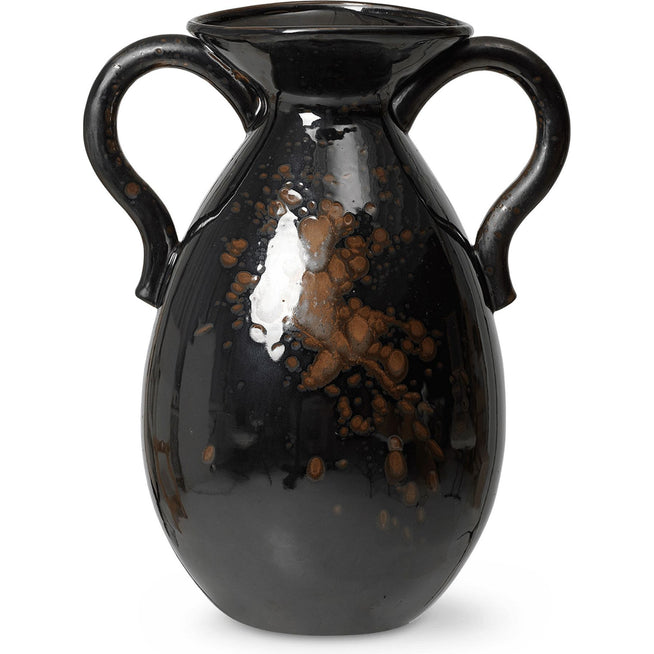 Photo of Verso Floor Vase H:49,4 Cm - Black With Brown Splash