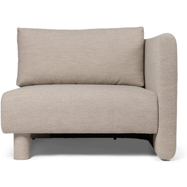 Photo of Dase Sofa - Modulsofa - Armrest Right - Soft Bouclé - Natural - W: 100 X H: 73 X D: 100 Cm