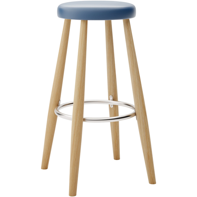 Photo of Carl Hansen - Ch56 High Stool, Oiled Oak, Leather Group A Loke - 7310 - Bar stools & Bar stools - Hans J. Wegner - Wood - Leather/metal/wood