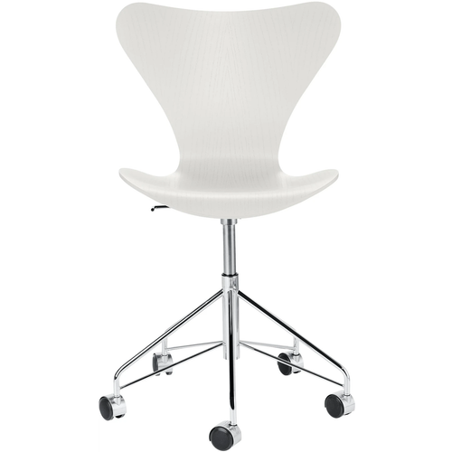 Photo of 3117 Seven, coloured ash veneer, white - Desk chairs - Arne Jacobsen - White