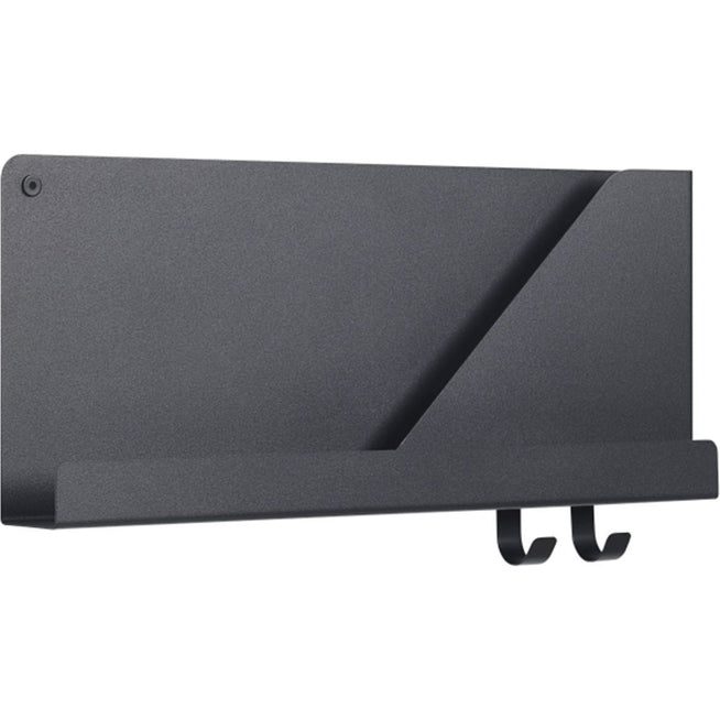 Photo of Folded Shelves Small, Black - Wall Shelves - Johan Van Hengel - Black - Metal