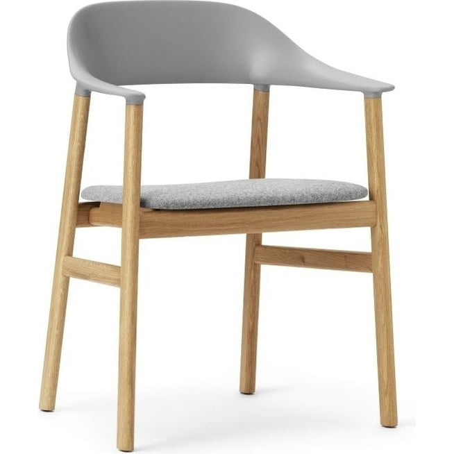 Photo of Herit Armchair Upholstery Oak Synergy Grey - Dining chairs - Simon Legald - Grey - Leather/wood/plastic