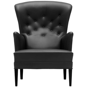 Photo of Fh419 Heritage Armchair Black Lacquered Oak Leather Thor 301
