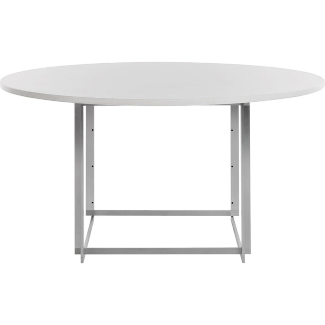 Photo of Pk58 - Dining table - Poul Kjærholm - White - Metal/plastic