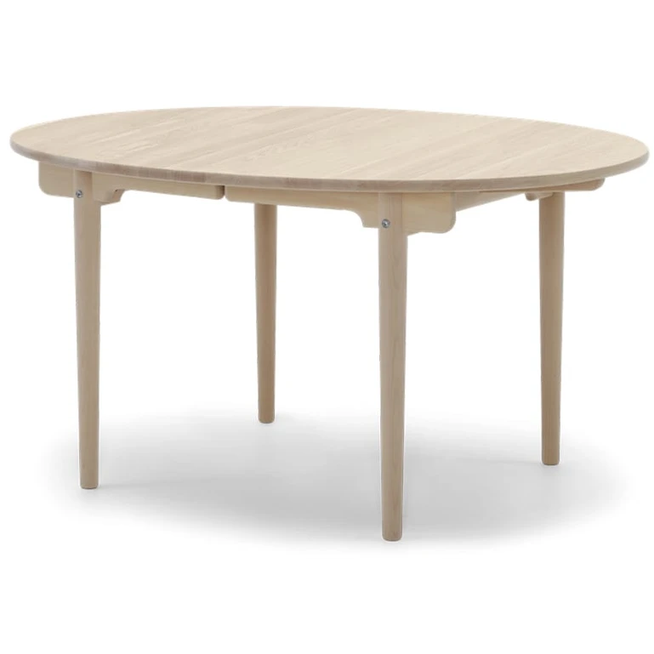 Photo of Ch337 Dining table extendable with space for 2 inserts White oiled oak