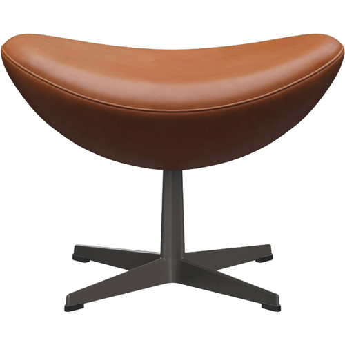 Photo of 3127 Ägget Footstool, Grace Walnut Leather Warm Graphite - Footstools - Arne Jacobsen - Grey - Leather/metal/synthetic