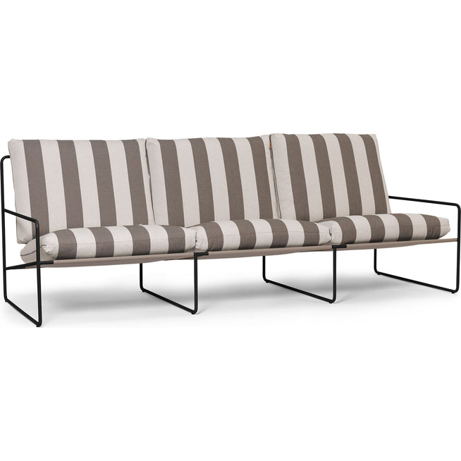 Photo of Desert 3-seater - Havesofa - Stripe - Black/chocolate - W233 X H78 X D85 Cm
