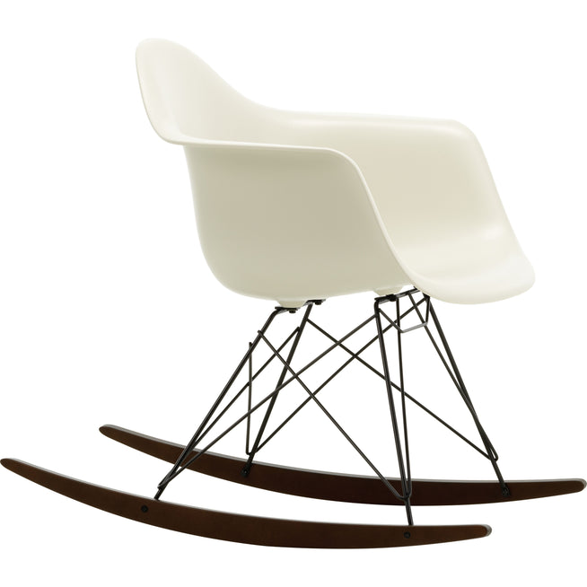 Photo of Eames Plastic Armchair Rar - 11 Pebble - Basic Dark Base - Dark Maple - Matstolar - Charles & Ray Eames - Vit - Metall/trä/plast