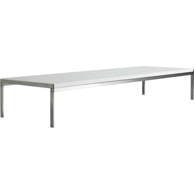 Photo of Pk63, White Marble, Rolled - Coffee Table - Poul Kjærholm - White - Metal/Stone