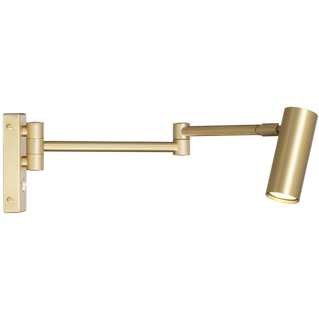 Photo of Puck Wall Lamp, matt brass, cable, Br: 49.5 cm - Bedside lamps - Åke Hultgren - Gold