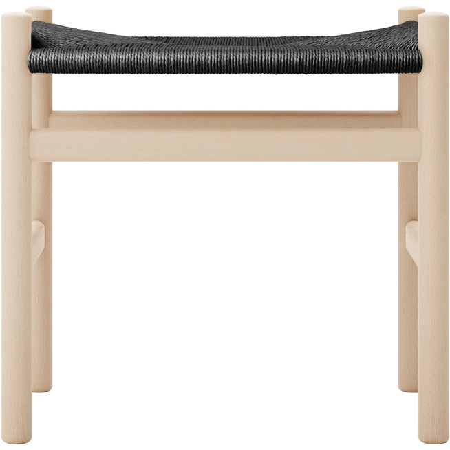 Photo of Carl Hansen - Ch53, Beech, soaped, black braided, 43 cm - footstools - Hans J. Wegner - Wood-coloured - Paper/wood