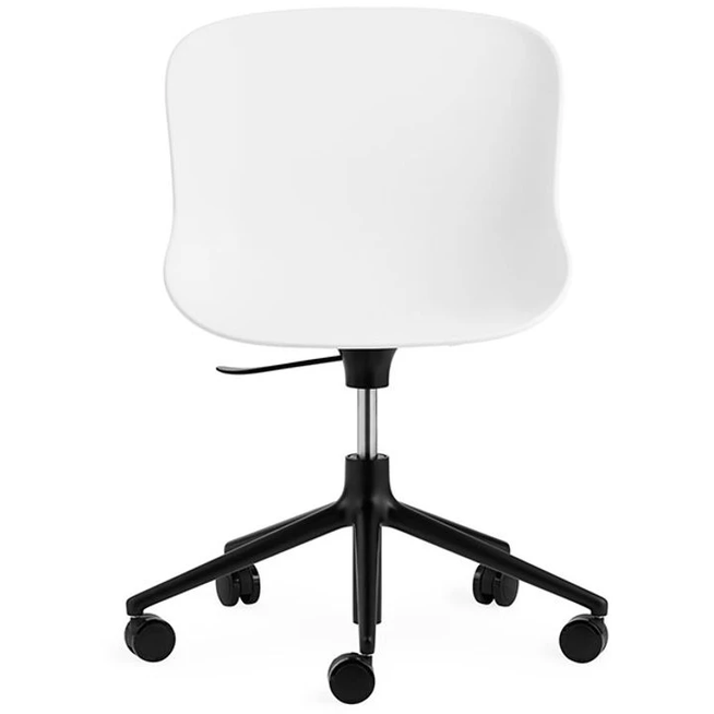 Photo of Hyg Chair Swivel Frame 5w Gas Lift - Office Chair - Seat: White / Frame: Black Aluminium - L: 72.5 x D: 72.5 x H: 78/92 x Sh: 38/52 cm