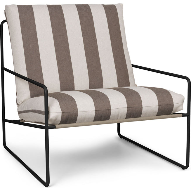 Photo of Desert 1-seater - Lænestol - Stripe - Black/chocolate - W79 X H78 X D85 X Sh30 Cm