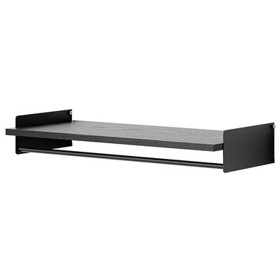 Photo of New Works Wardrobe Shelf Kit - Hylde - Black Ash / Black - H13 X W80 X D35 Cm