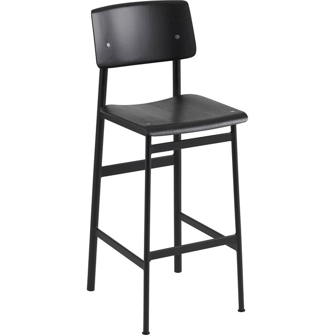 Photo of Loft Bar Stool, H:75cm, Black/black - Children's chairs - Thomas Bentzen - Black - Metal/wood