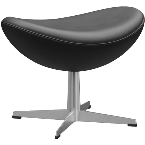 Photo of 3127 Egg Footstool Leather Essential - Footstools - Arne Jacobsen - Black - Leather/metal/synthetic