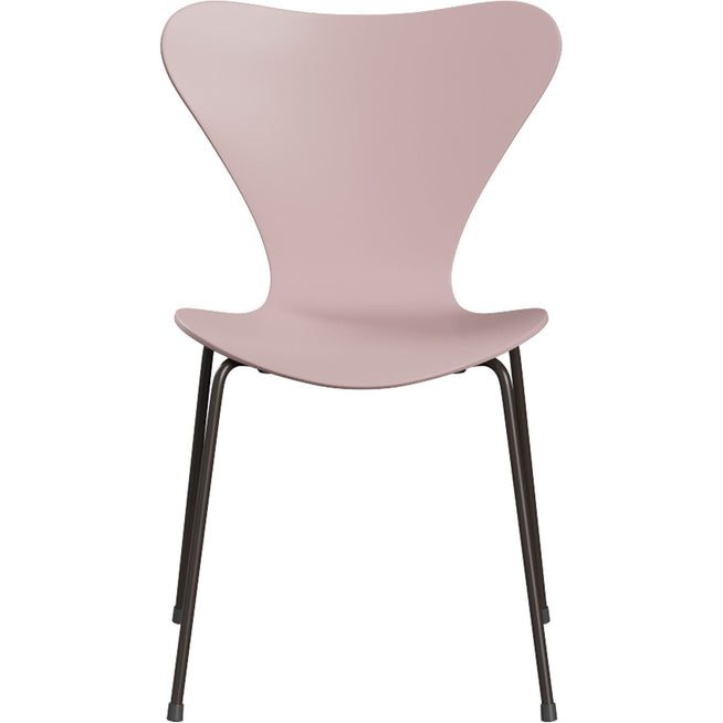 Photo of 3107 Seven, coloured box, Venetian Red, Underframe Brown Bronze - Dining chairs - Arne Jacobsen - Red - Metal/wood