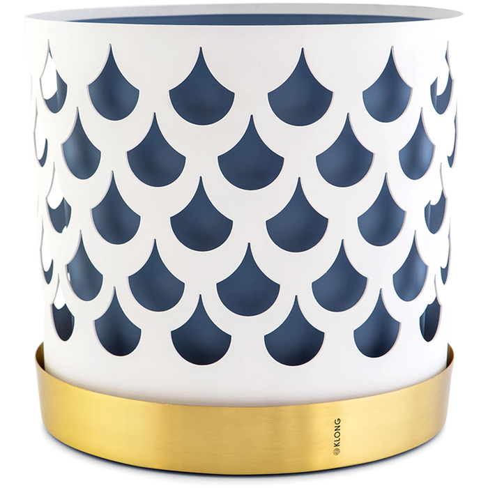 Trio Flower Pot - Large, Drop, White - Pots & Vases - Ania Pauser - Gold, White, Blue