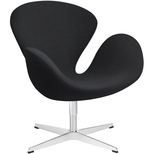 Photo of 3320 Swan Armchair, Dark Grey 1174 Christianshavn Fabric, Swivel Star Base - Swivel Armchairs - Arne Jacobsen - Grey - Metal/Foam/Wool