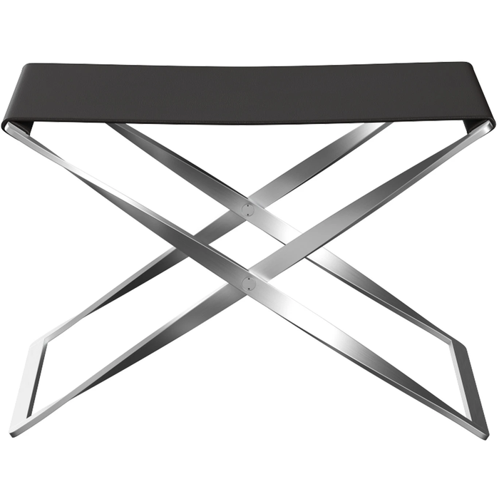 Photo of Pk91, Leather, Aura Black Brown - Footstools - Poul Kjærholm - Brown - Metal