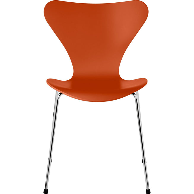 Photo of Sjuan 3107 Paradise Orange Lacquered/chrome - Dining chairs - Arne Jacobsen - Orange - Metal/wood