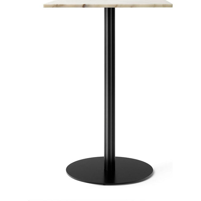 Photo of Harbour Column Counter Table 60x70 Off White Marble Tabletop With Black Base - Barbord - Norm Architects - Vit - Metall/trä/sten