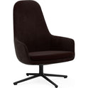 Era Lounge Chair High Swivel Black Alu