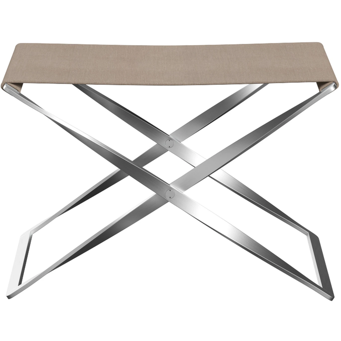 Photo of Pk91, Canvas, Natural - Footstools - Poul Kjærholm - Beige - Metal