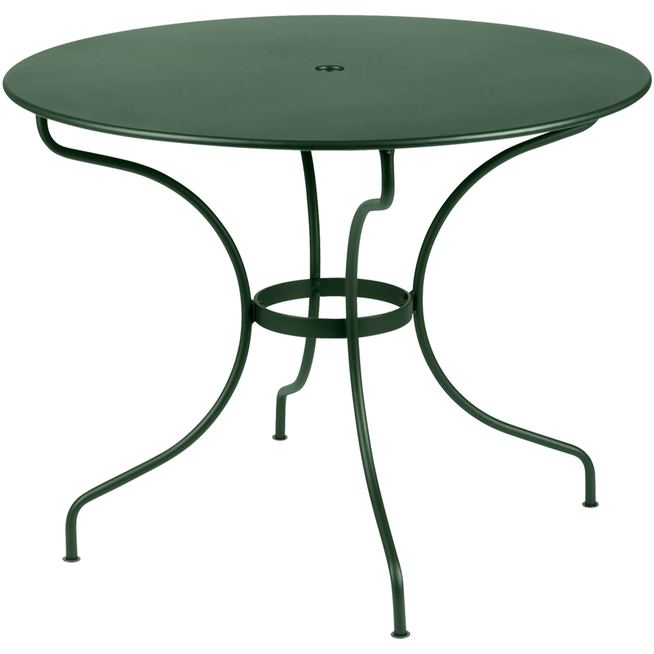 Photo of Opéra Table Ø 96 cm, Cedar Green - Outdoor dining table - Studio Fermob - Green - Metal