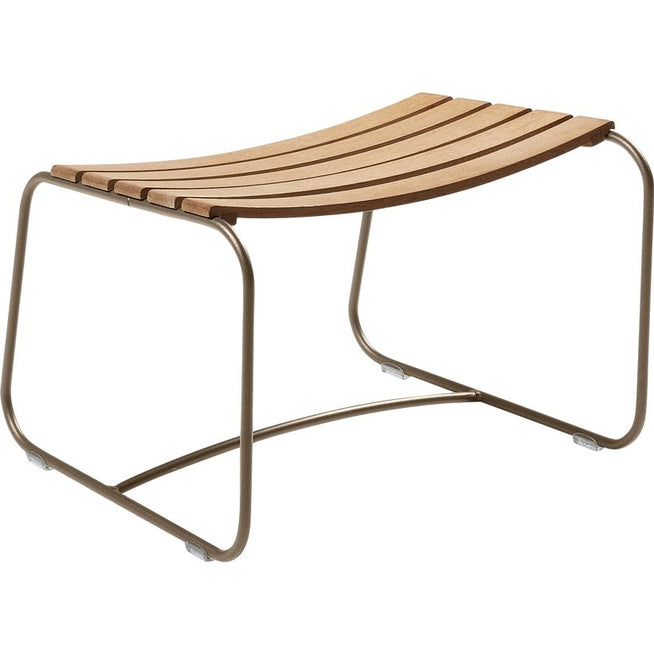 Photo of Surprising Teak Footrest Nutmeg - Outdoor Stools & Pouffes - Harald Guggenbichler - Green - Metal/Wood