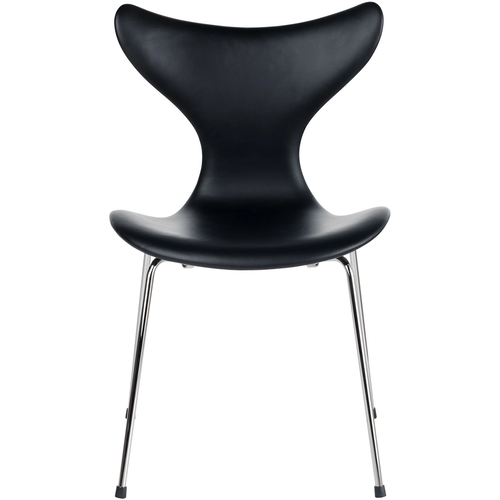 Photo of 3108 Liljan, Leather, Grace Black - Dining chairs - Arne Jacobsen - Black - Leather/metal/wood