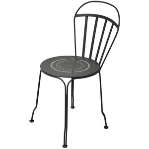 Photo of Louvre Chair Liquorice 42 - Outdoor dining chairs - Black - Metal