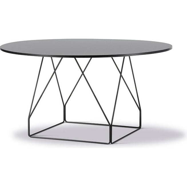 Photo of Jg Table 6568 By Jørgen Gammelgaard - Spisebord - Black Linoleum W/black Oak / Black Powder Coated Steel - Ø140 X H72 Cm