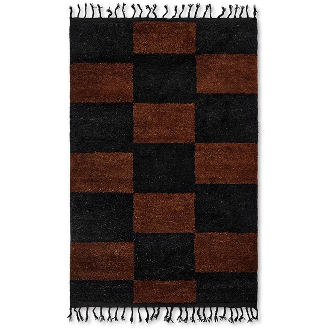 Photo of Mara Knotted Rug - Gulvtæppe - Black/chocolate Stor - W: 120 X H: 180 X D: 4 Cm