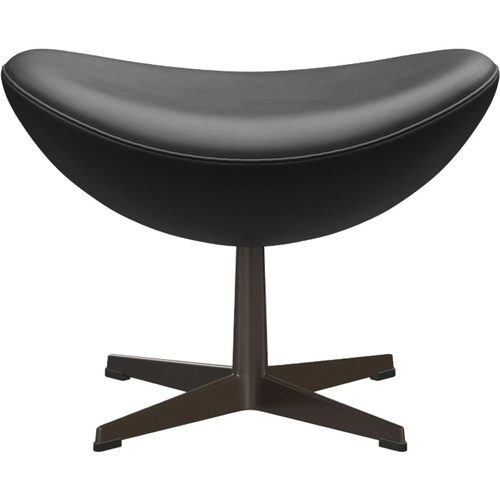 Photo of 3127 Egg Footstool, Essential Black Leather Brown Bronze - Footstools - Arne Jacobsen - Brown - Leather/metal/synthetic
