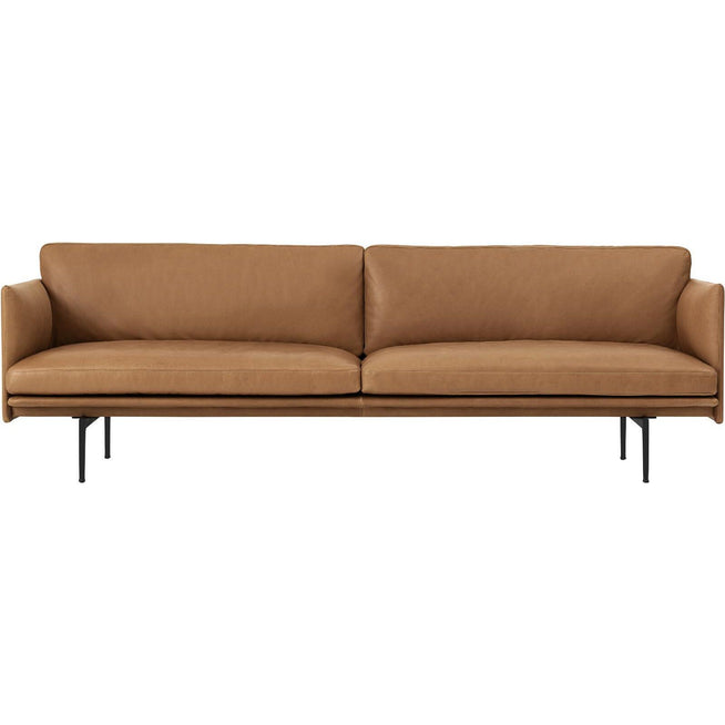 Photo of Outline Sofa 3-seater, Silk Leather Cognac - Soffor - Anderssen & Voll - Brun