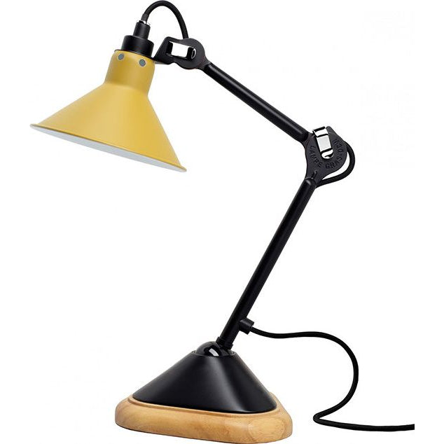 Photo of No. 207 Table Lamp From Lamp Gras (Black Frame, Yellow / Conic Shade)