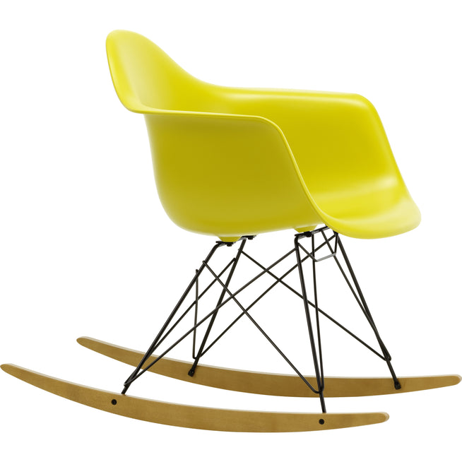 Photo of Eames Plastic Armchair Rar - 34 Mustard - Basic Dark Base - Golden Maple - Matstolar - Charles & Ray Eames - Gul - Metall/trä/plast